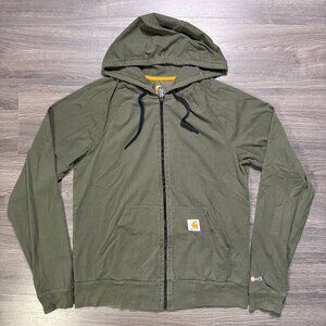 Carhartt Men's Force Cotton Delmont Zip Front Hoodie - Dark Green